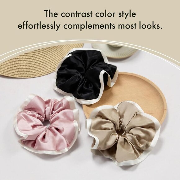 Silk Hair Scrunchie Large Breathable Frill Tie for Women Hair Loss Prevention main image 7